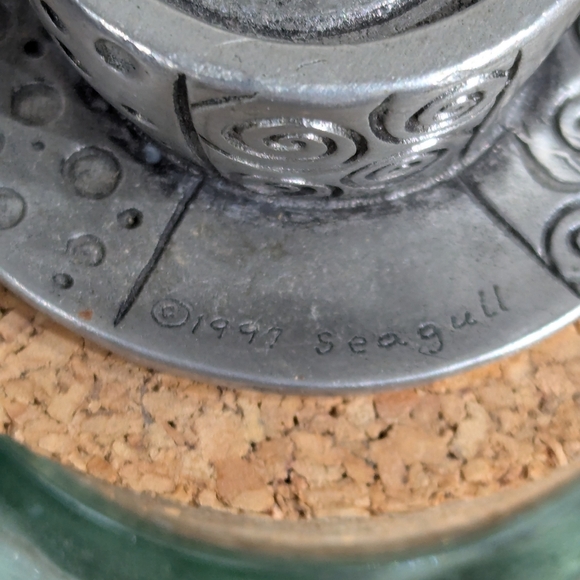 Vintage 90s Friends Era Pewter Recycled Glass Coffee Bean/tea Jar - Picture 8 of 13